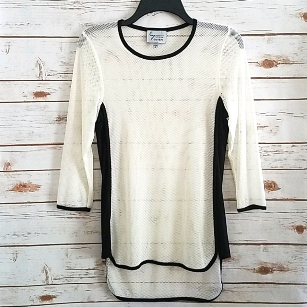 5/$30 🎀 Lynn Ritchie Silver | Mesh Streetwear Top